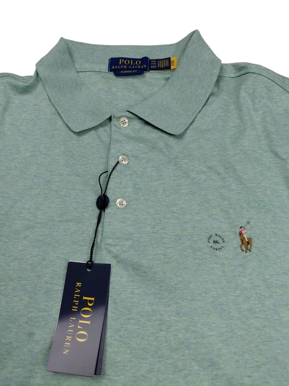Polo Ralph Lauren Classic Polo Shirt Mens XXL Green Cotton Stretch $118 New NWT
